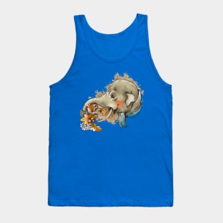 elephant holding floral branch Tank Top